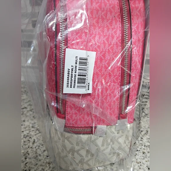 Michael kors Rhea Medium Color-Block Signature Logo Backpack (Dark Raspberry) - Picture 4 of 9